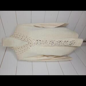 Vintage 90s IB Diffusion medium cream beaded sweater